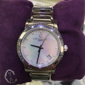 Charriol diamond mother of pearl watch